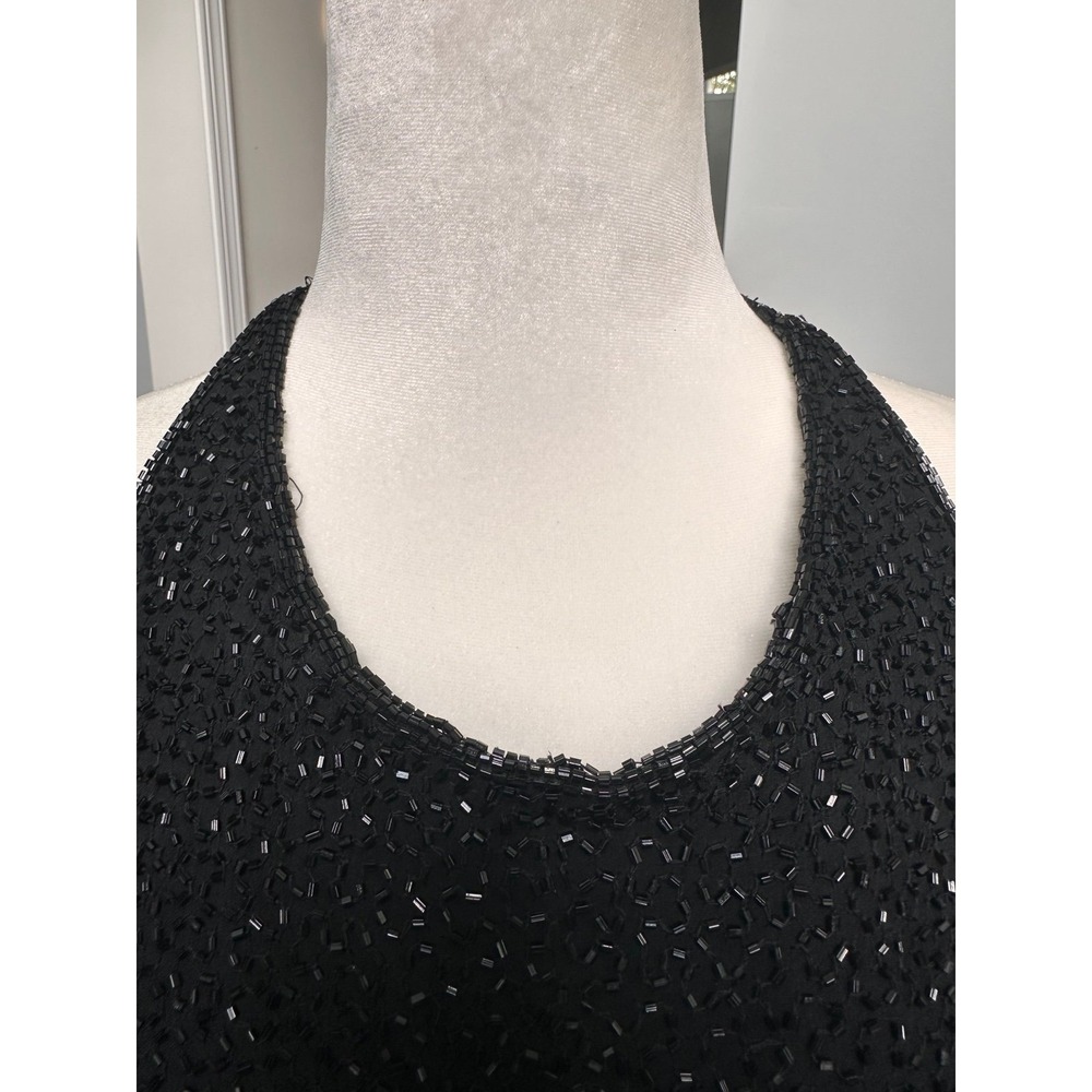 Vintage Cache Embellished Fully Beaded‎ Silk Gown Dress Sexy Feminine - Picture 10 of 12